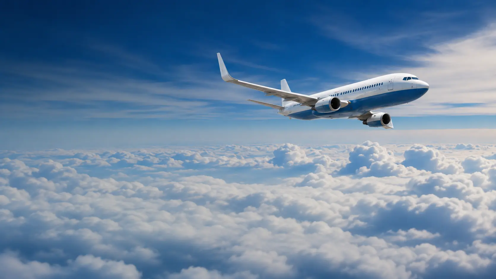Direktflug — Flugzeug über den Wolken